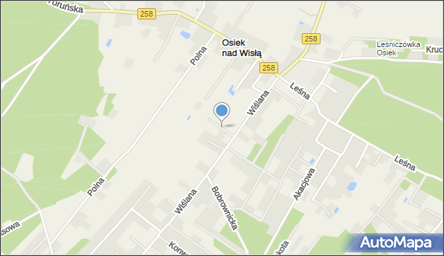 Osiek nad Wisłą, Irysowa, mapa Osiek nad Wisłą