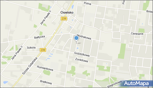 Osielsko, Irysowa, mapa Osielsko