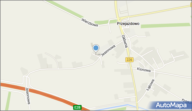 Przejazdowo, Irysowa, mapa Przejazdowo