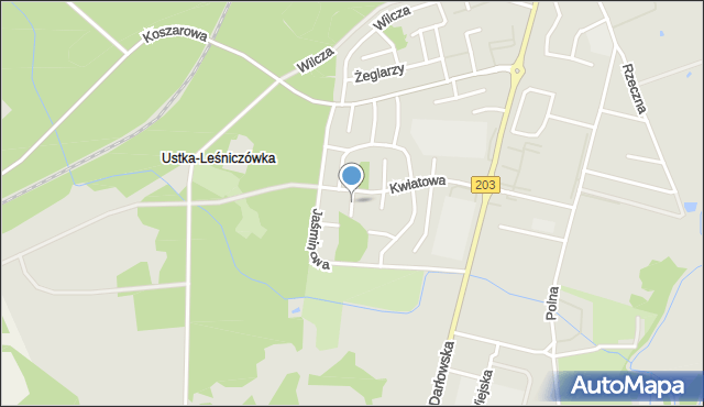 Ustka, Irysowa, mapa Ustka