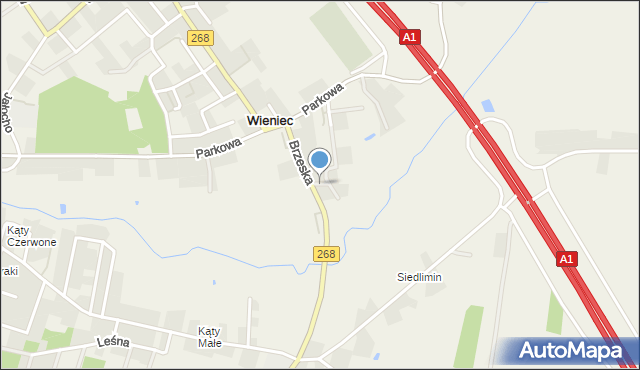 Wieniec gmina Brześć Kujawski, Irysowa, mapa Wieniec gmina Brześć Kujawski