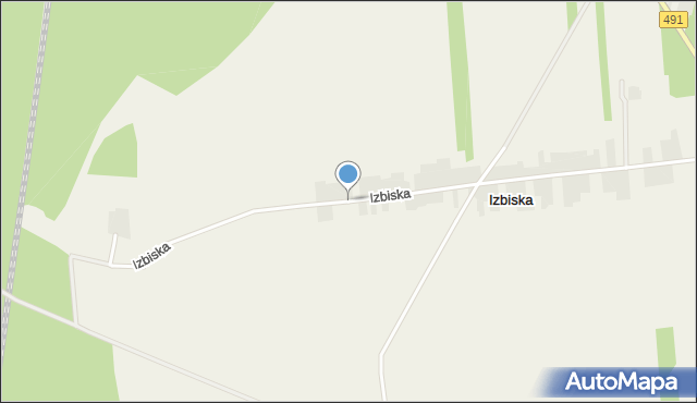 Izbiska gmina Miedźno, Izbiska, mapa Izbiska gmina Miedźno