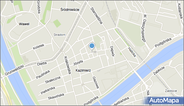 Kraków, Izaaka, mapa Krakowa
