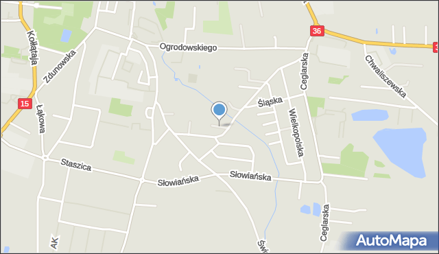 Krotoszyn, Izerska, mapa Krotoszyna