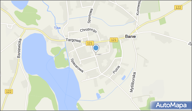 Banie, Jagiellońska, mapa Banie