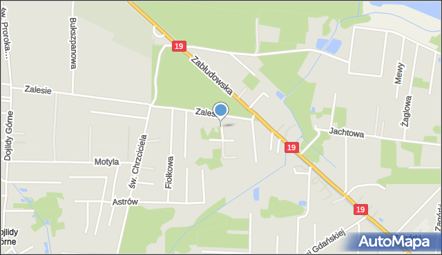 Białystok, Jastrzębia, mapa Białegostoku