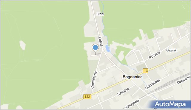 Bogdaniec powiat gorzowski, Jasna, mapa Bogdaniec powiat gorzowski