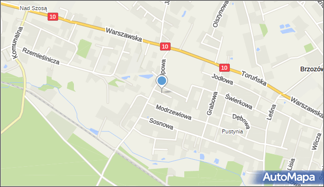 Brzozówka gmina Obrowo, Jaśminowa, mapa Brzozówka gmina Obrowo