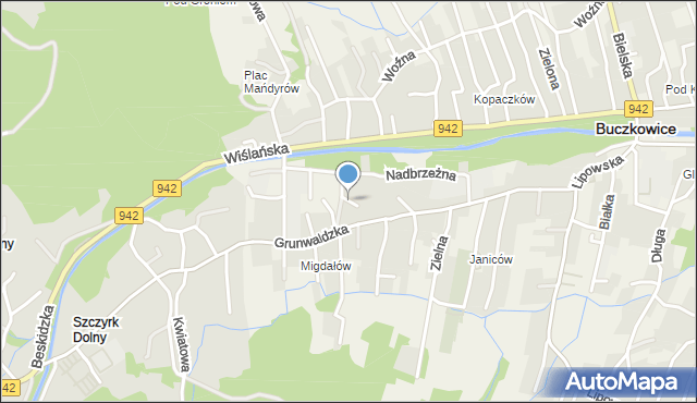 Buczkowice, Jaśminowa, mapa Buczkowice