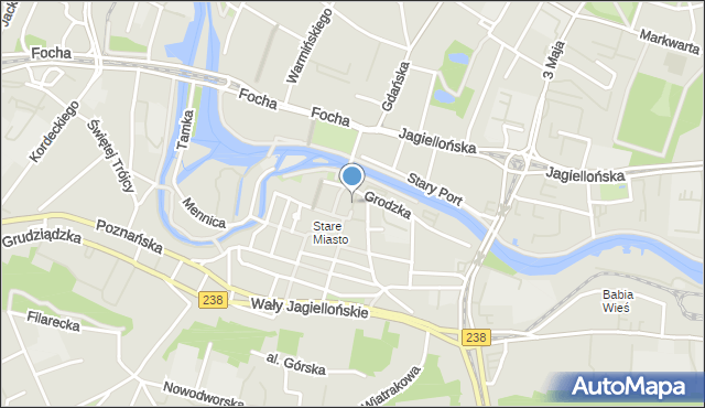 Bydgoszcz, Jatki, mapa Bydgoszczy