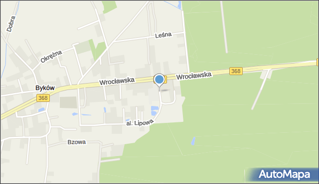 Byków, Jaśminowa, mapa Byków