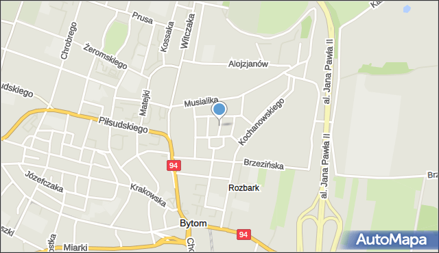 Bytom, Jaronia Jana Nikodema, mapa Bytomia