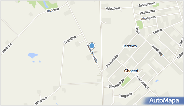 Choceń, Jarantowicka, mapa Choceń