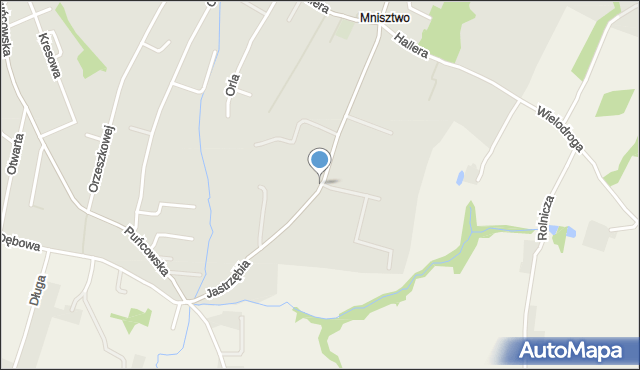 Cieszyn, Jastrzębia, mapa Cieszyna