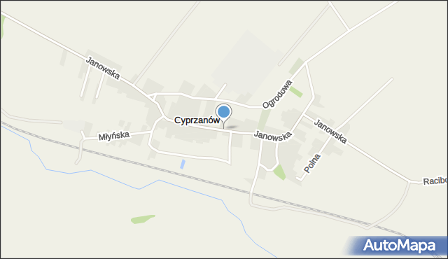 Cyprzanów, Janowska, mapa Cyprzanów