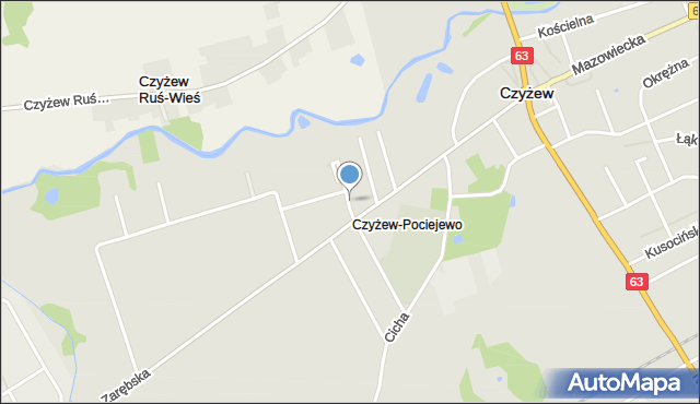 Czyżew powiat wysokomazowiecki, Jaśminowa, mapa Czyżew powiat wysokomazowiecki