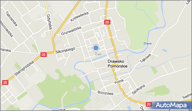 Drawsko Pomorskie, Jagiellońska, mapa Drawsko Pomorskie