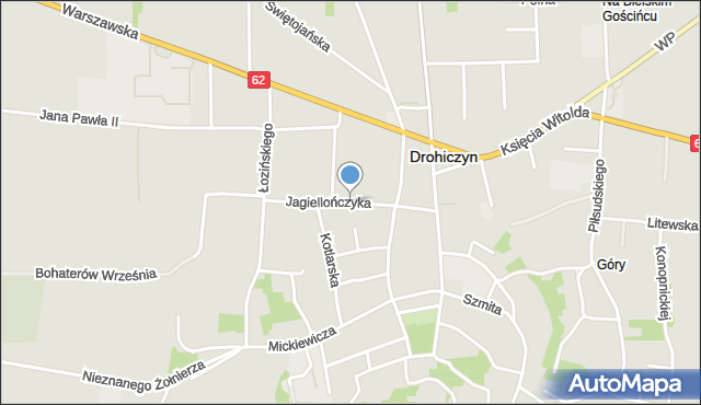 Drohiczyn, Jagiellończyka Aleksandra, mapa Drohiczyn