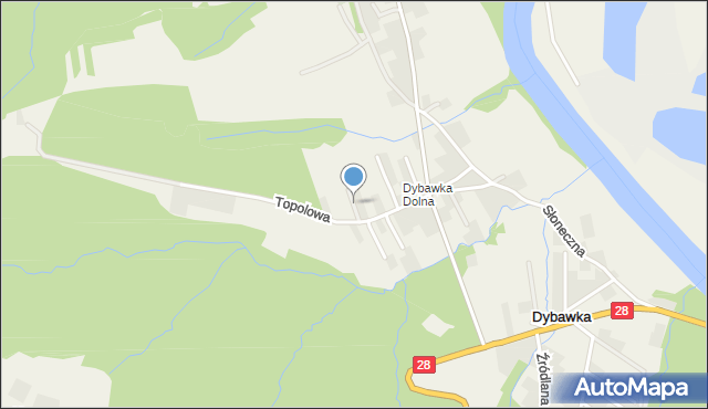 Dybawka, Jastrzębia, mapa Dybawka