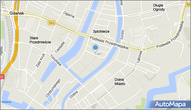 Gdańsk, Jaglana, mapa Gdańska