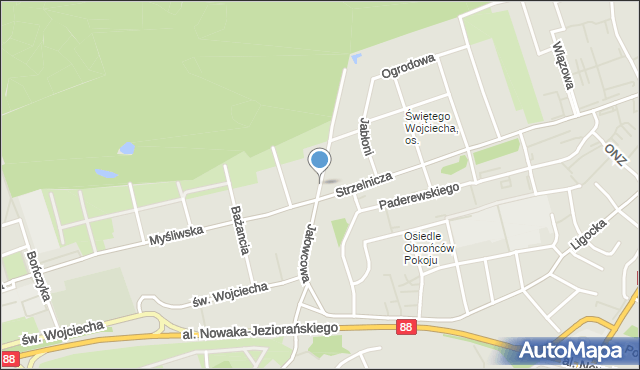 Gliwice, Jałowcowa, mapa Gliwic
