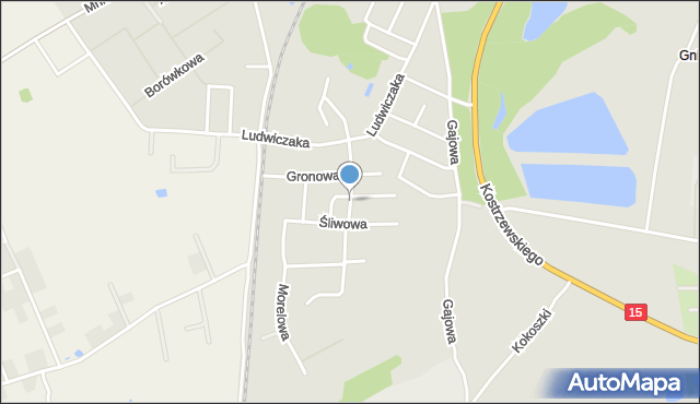 Gniezno, Jabłoniowa, mapa Gniezna