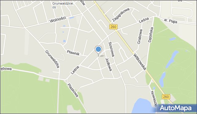 Gniezno, Jałowcowa, mapa Gniezna