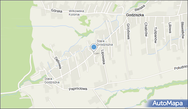 Godziszka gmina Buczkowice, Jarzębinowa, mapa Godziszka gmina Buczkowice