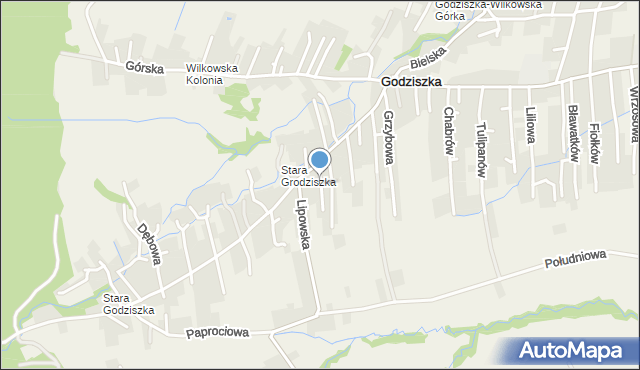 Godziszka gmina Buczkowice, Jaworowa, mapa Godziszka gmina Buczkowice