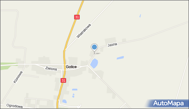 Golice gmina Słubice, Jasna, mapa Golice gmina Słubice