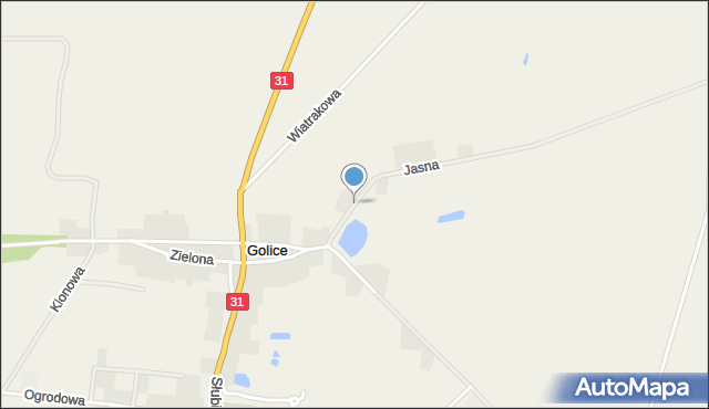 Golice gmina Słubice, Jasna, mapa Golice gmina Słubice