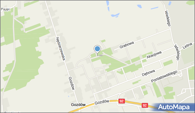 Gozdów gmina Kościelec, Jaworowa, mapa Gozdów gmina Kościelec