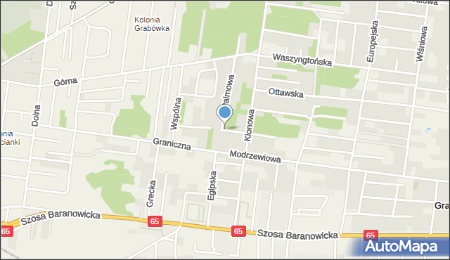 Grabówka powiat białostocki, Jałowcowa, mapa Grabówka powiat białostocki