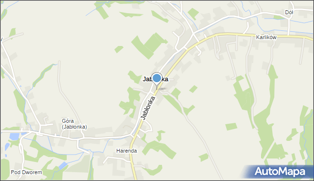 Jabłonka gmina Dydnia, Jabłonka, mapa Jabłonka gmina Dydnia