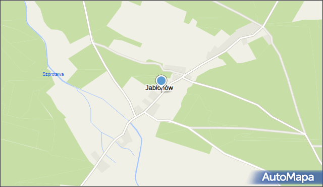 Jabłonów gmina Chocianów, Jabłonów, mapa Jabłonów gmina Chocianów