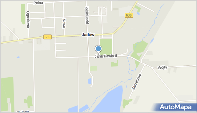 Jadów, Jana Pawła II, mapa Jadów