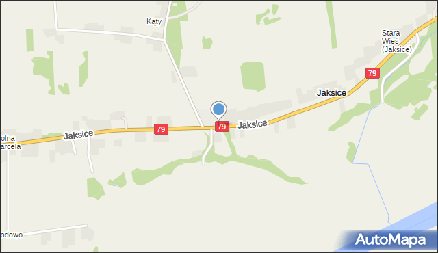 Jaksice gmina Koszyce, Jaksice, mapa Jaksice gmina Koszyce