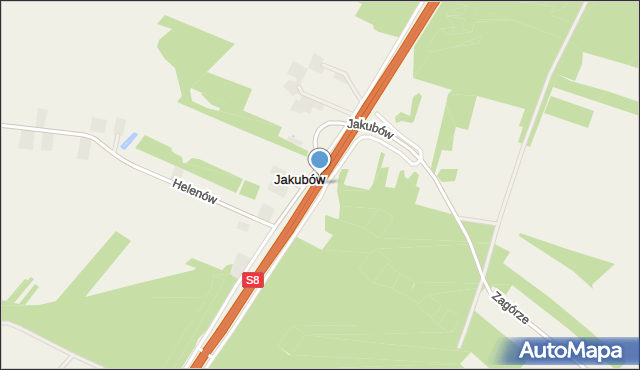 Jakubów gmina Rawa Mazowiecka, Jakubów, mapa Jakubów gmina Rawa Mazowiecka