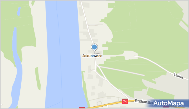 Jakubowice gmina Annopol, Jakubowice, mapa Jakubowice gmina Annopol