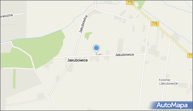 Jakubowice gmina Proszowice, Jakubowice, mapa Jakubowice gmina Proszowice