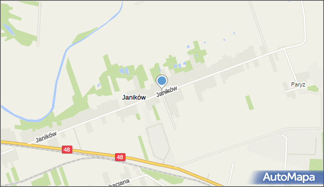 Janików gmina Kozienice, Janików, mapa Janików gmina Kozienice