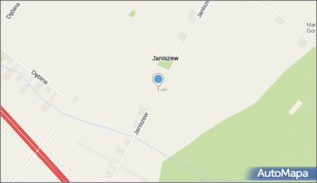 Janiszew gmina Strzelce, Janiszew, mapa Janiszew gmina Strzelce