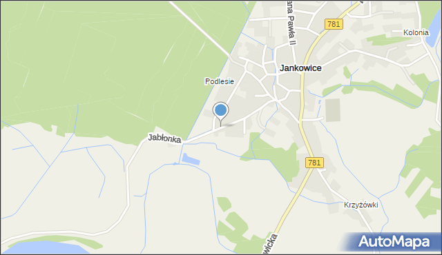 Jankowice gmina Babice, Jabłonka, mapa Jankowice gmina Babice