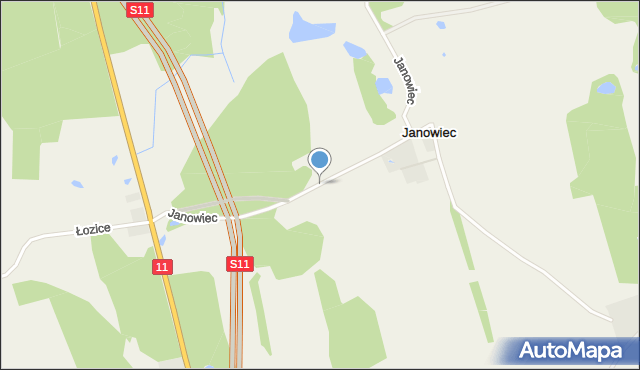 Janowiec gmina Bobolice, Janowiec, mapa Janowiec gmina Bobolice