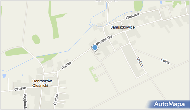 Januszkowice gmina Długołęka, Jaśminowa, mapa Januszkowice gmina Długołęka