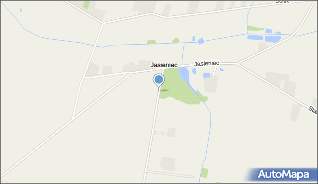 Jasieniec gmina Rybno, Jasieniec, mapa Jasieniec gmina Rybno