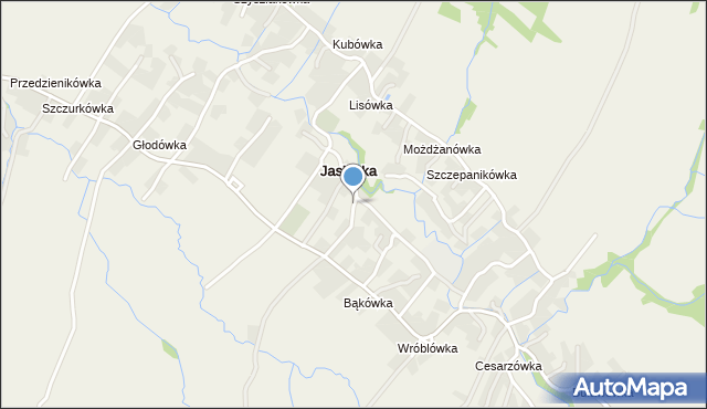 Jasionka gmina Dukla, Jasionka, mapa Jasionka gmina Dukla