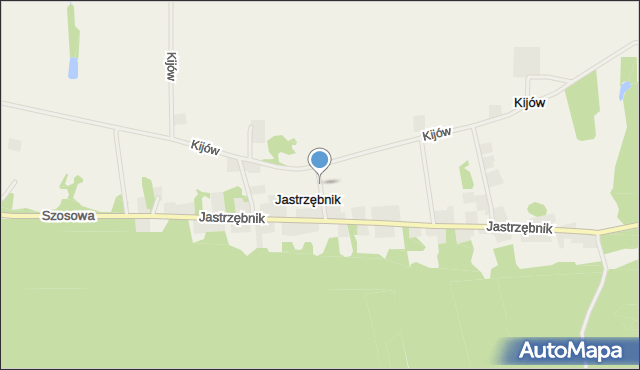 Jastrzębnik gmina Santok, Jastrzębnik, mapa Jastrzębnik gmina Santok