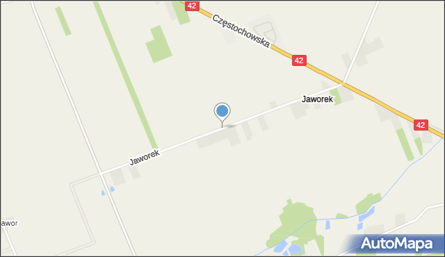 Jaworek gmina Rudniki, Jaworek, mapa Jaworek gmina Rudniki