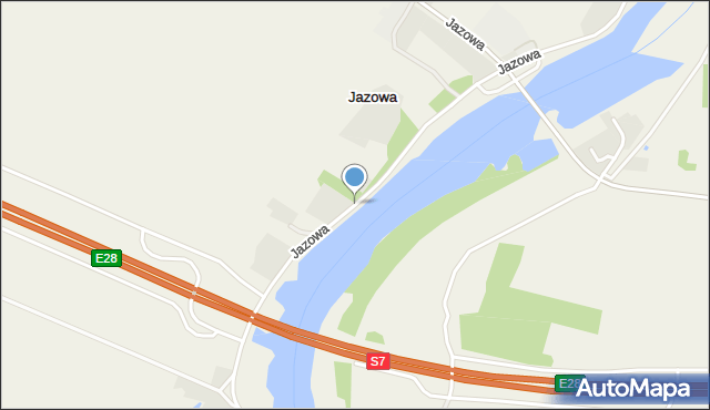 Jazowa gmina Nowy Dwór Gdański, Jazowa, mapa Jazowa gmina Nowy Dwór Gdański